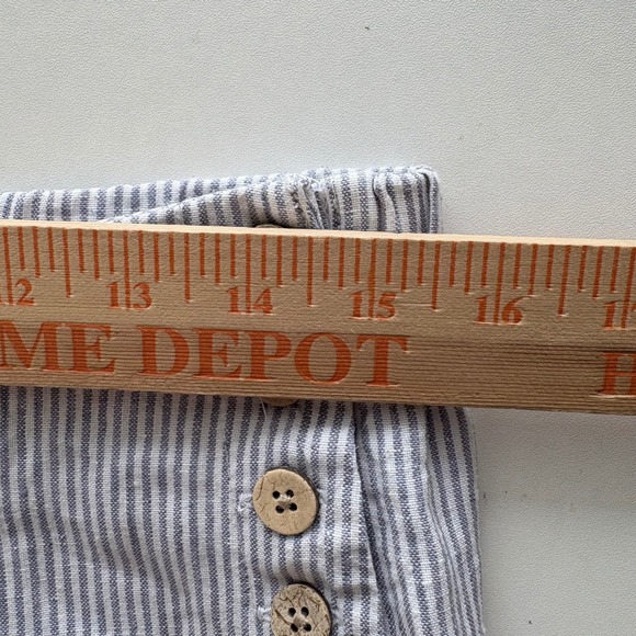 J Jill Love Linen Striped Cropped Wide Leg Pants Petite Small Nautical Button - Picture 9 of 9